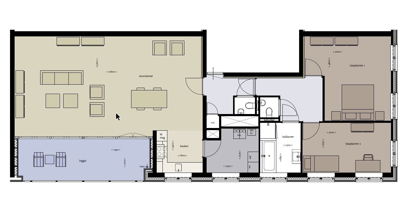 Appartement te huur in Tilburg aan Buxusplaats 148 – 3 kamers, 132 m²